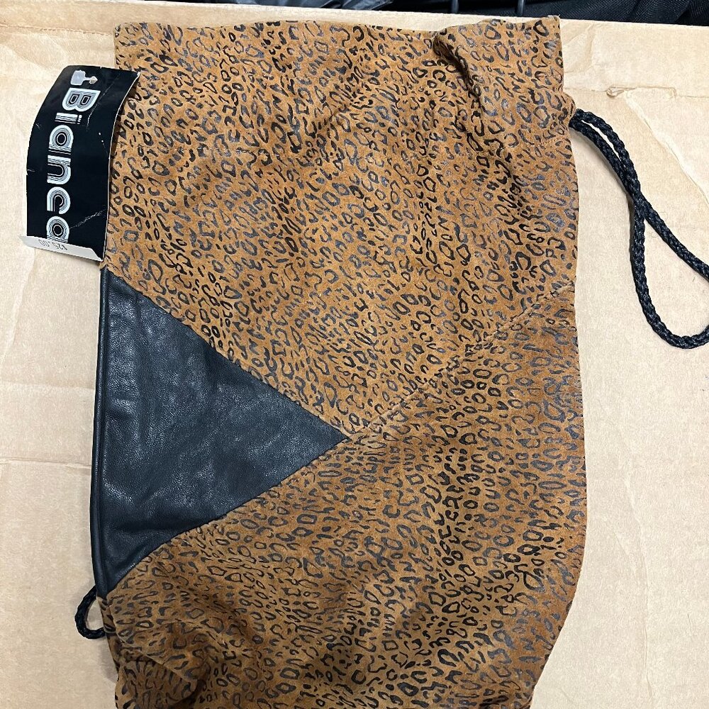Bianca Leopard Print Drawstring Bag